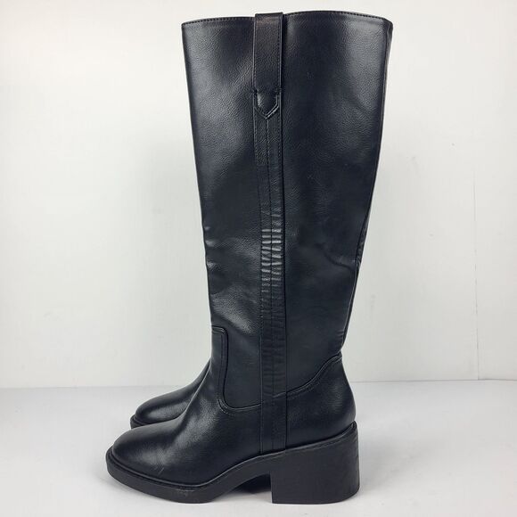 Splendid Vivie Knee High Boots Faux  Leather Black size 7M - Picture 2 of 15